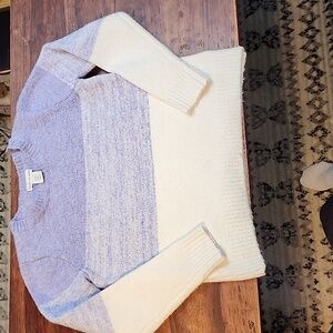 Cupcakes & Cashmere Soft and Cozy Purple White Long Sleeve Sweater (Sz XS)